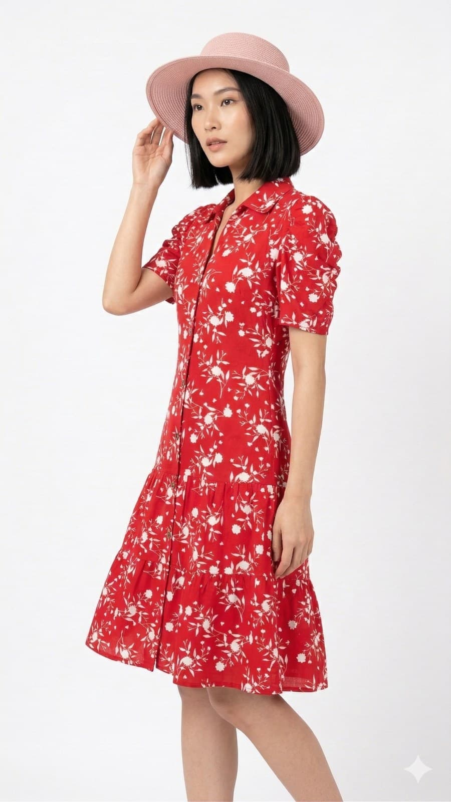 Vestido camisero lino estampado