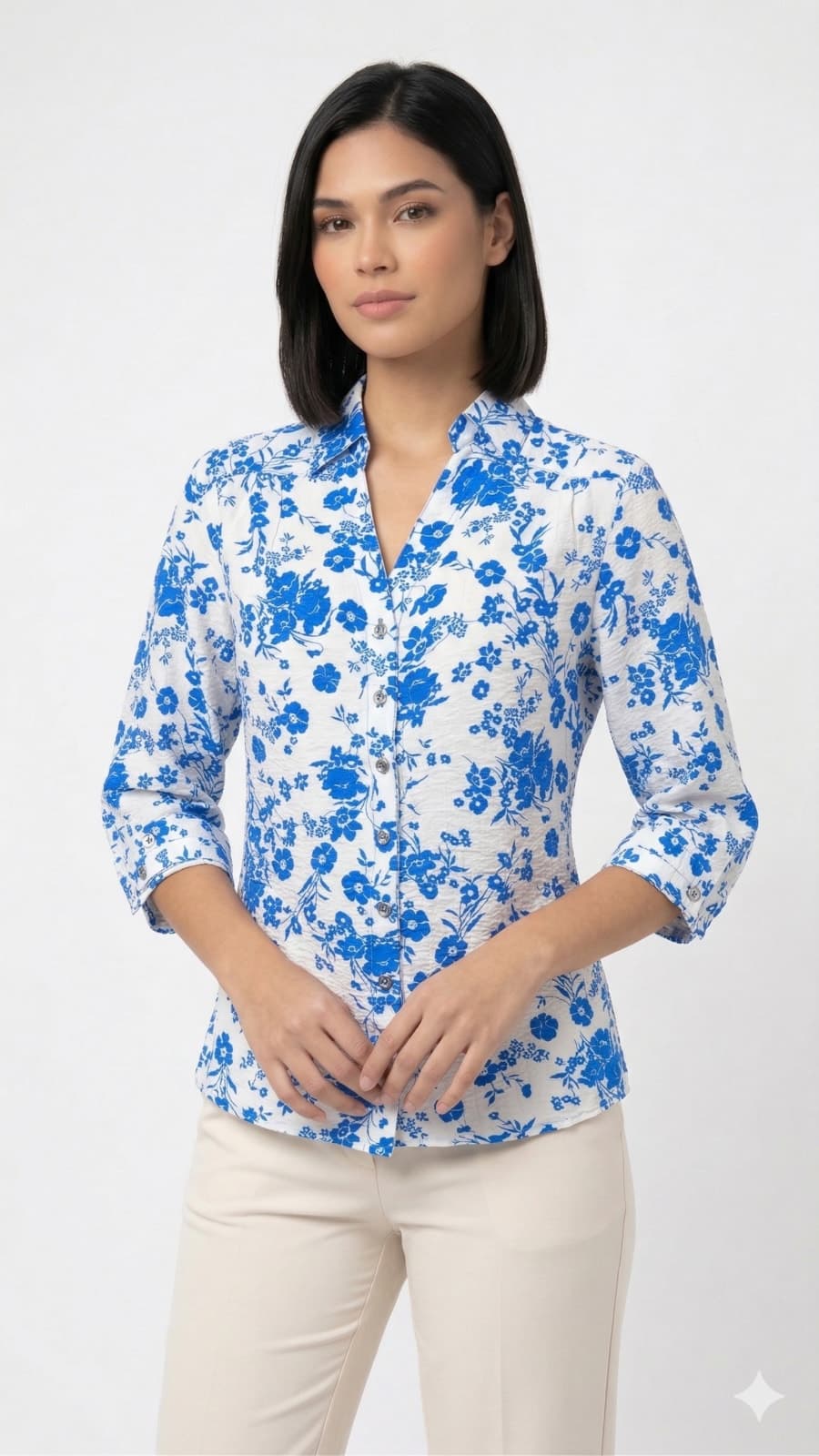 Blusa estampada de lino bali