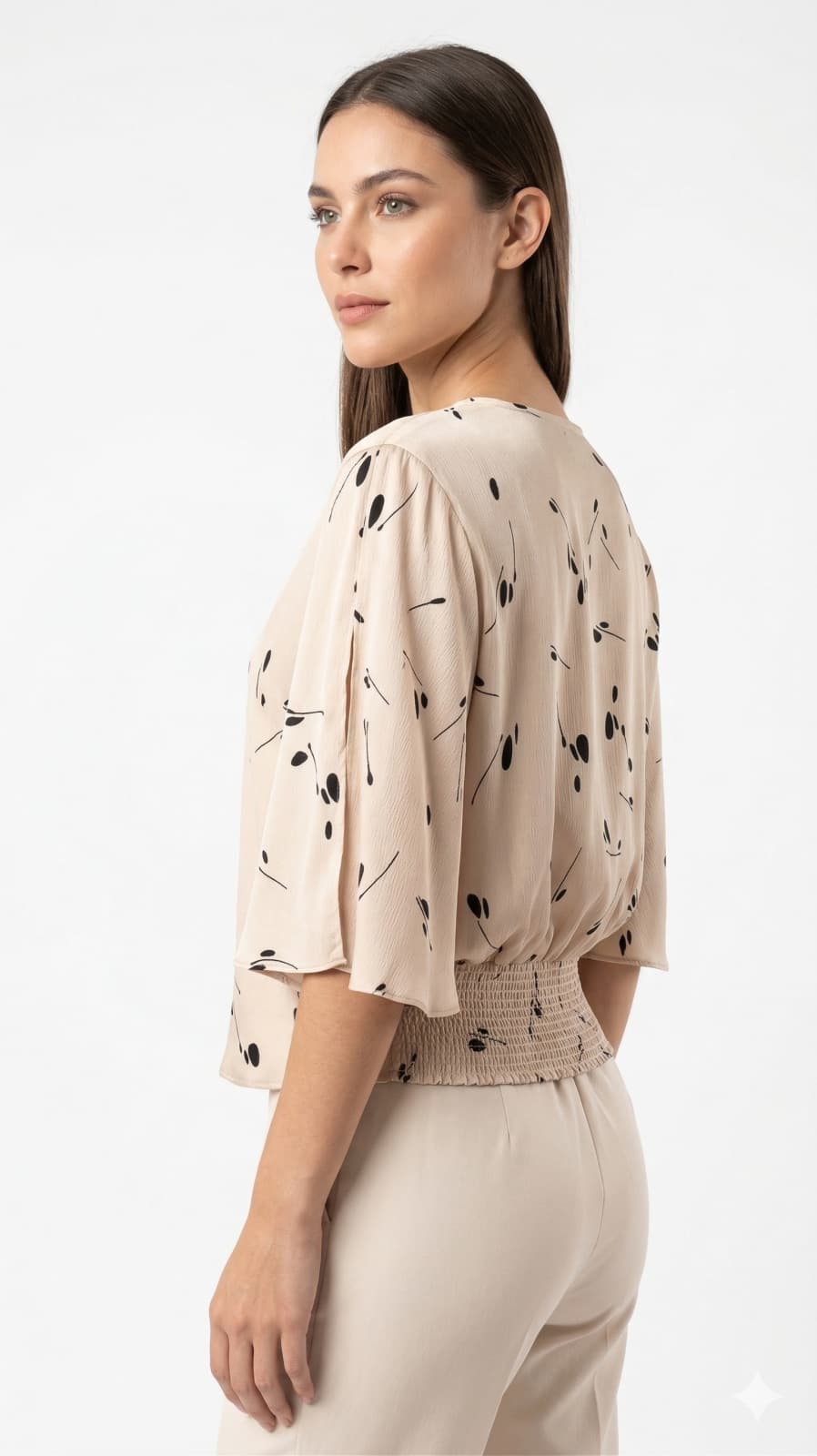 Blusa crepé satín estampado